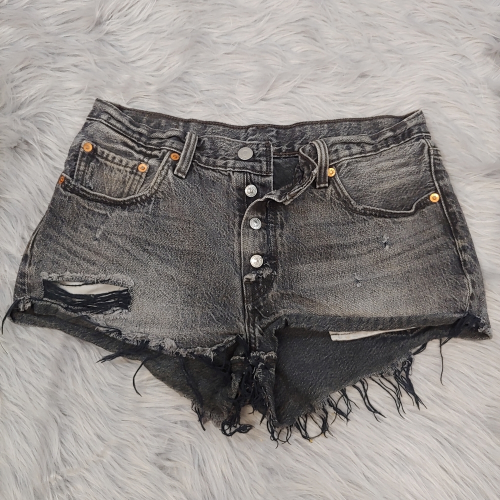 Levi's 501 Cut off Frayed Shorts Size 28 Button Up